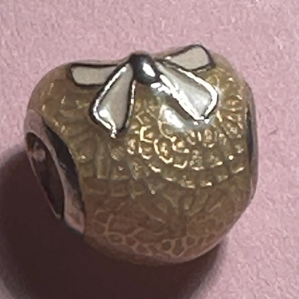Gold Enamel Heart Charm